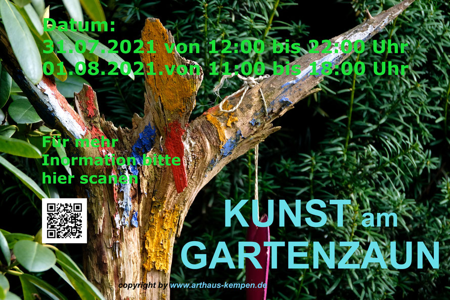 KUNST am GARTENZAUN, Straelen, Rheurdt, Krefeld Hüls, St. Tönis, Kempen, Östereich Millstatt am See,