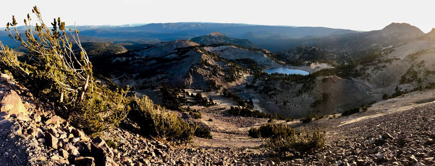 View down from the trial to Lassen Peak