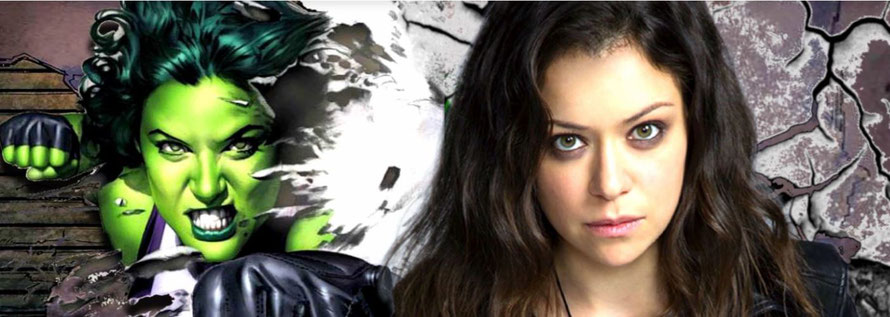 Hatte ihren Durchbruch mit "Orphan Black": Tatiana Maslany (rechts). Und wechselt nun von Schwarz zu Grün: She-Hulk (links).