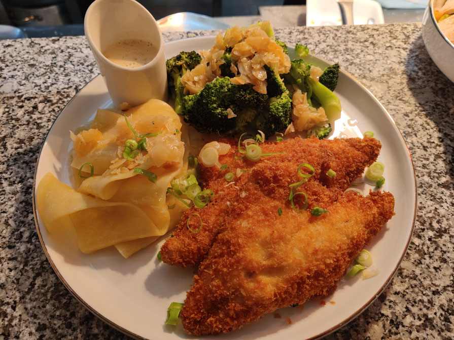Offene Fisch-Lasagne
