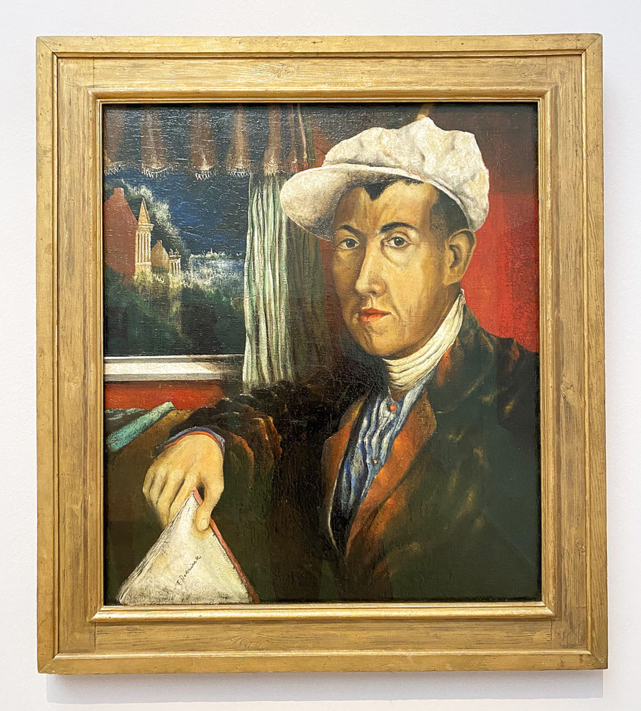 Franz Ratzewill, Selbstbildnis mit weißer Kappe, 1924, Öl auf Leinwand, Hamburger Kunsthalle