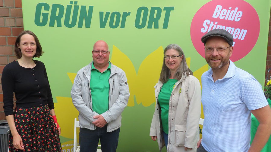 Warben für die Grünen: Dr. Ingrid Nestle, Dirk Salewsky, Pamela Masou und Jens Herrndorff