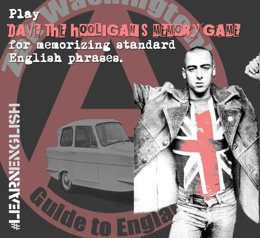 Ironic English language vocabulary learning activity. 'Play game for memorizing standard English phrases'
