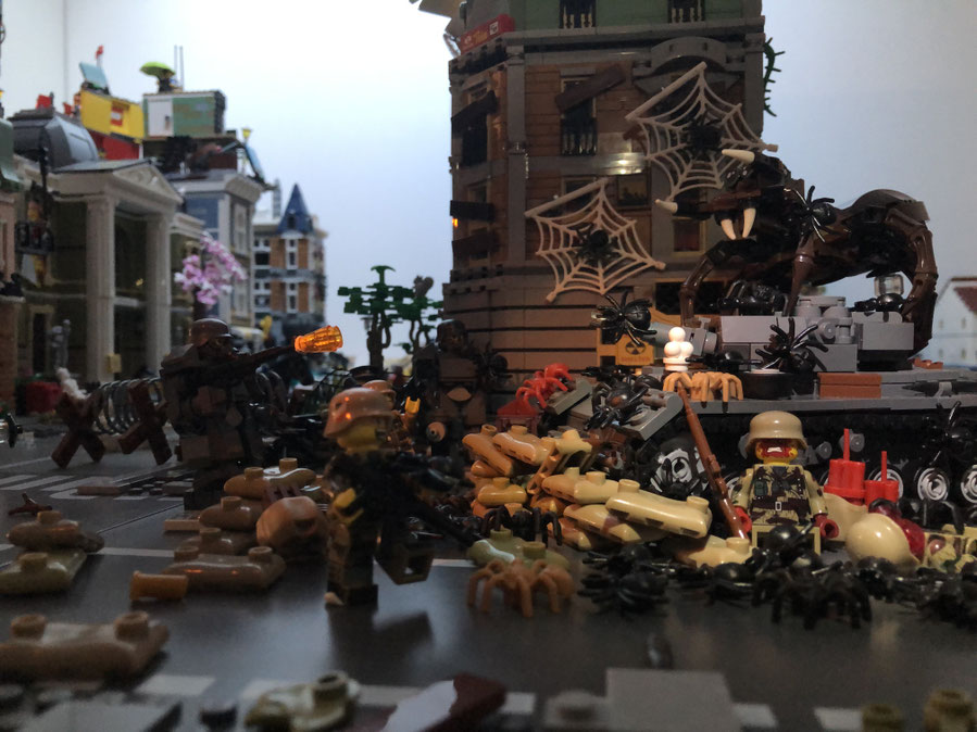 Scène LEGO® Halloween avec soldats et créatures surnaturelles