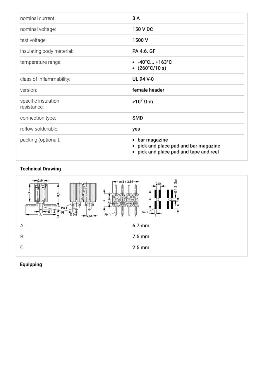 BL-15-SMD-0899-36 | 2.54mmピッチ 表面実装用連結ソケット 36極