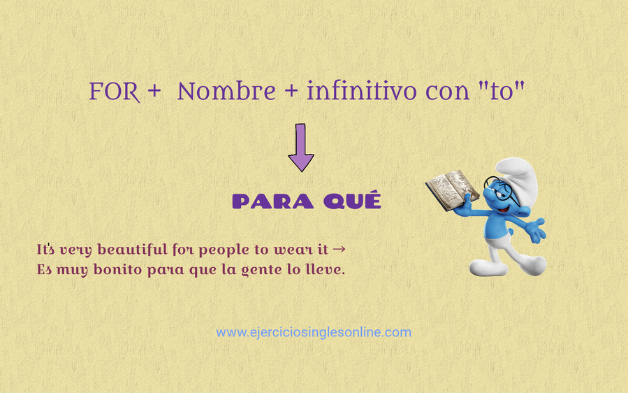 For + nombre + infinitivo con to 