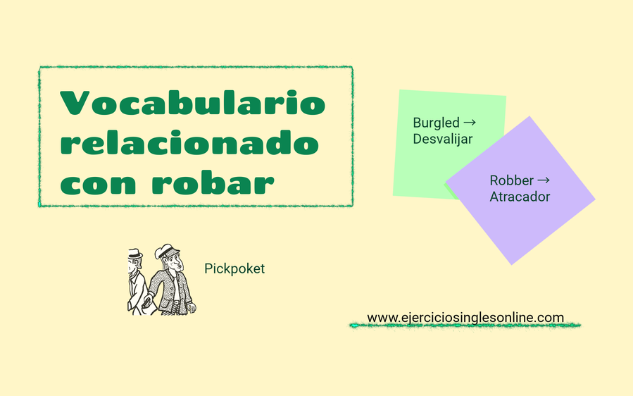 vocabulario relacionado con robar en inglés