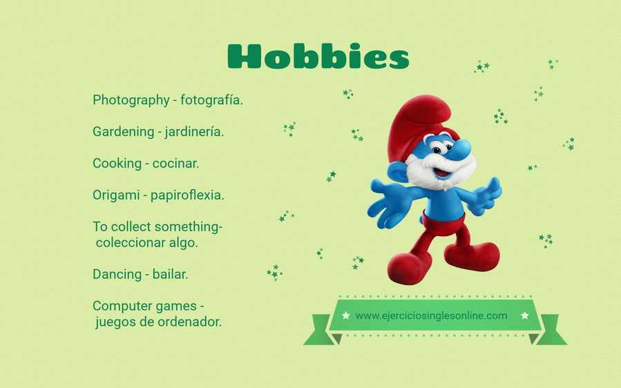 Hobbies en inglés.