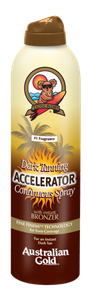 Dark Tanning Acelerator Continuous Spray SPF Outdoor Australian Gold Zonnebank creme bronzer zoncosmetica DHA cosmetisch natuurlijk