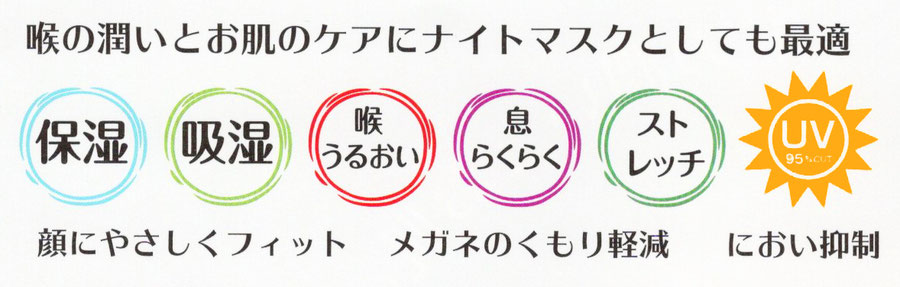 喉の潤いとお肌のケアに、ナイトマスクとしても最適　顔に優しくフィット　メガネのくもり軽減　におい抑制