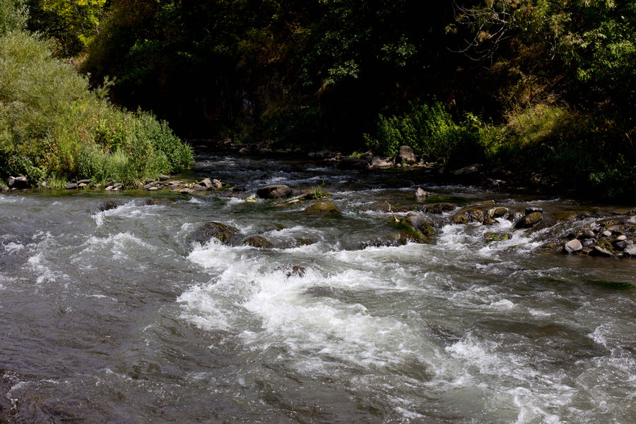 A valley filled with water, and a waterfall (not THAT beautiful), Jermuk, Armenia