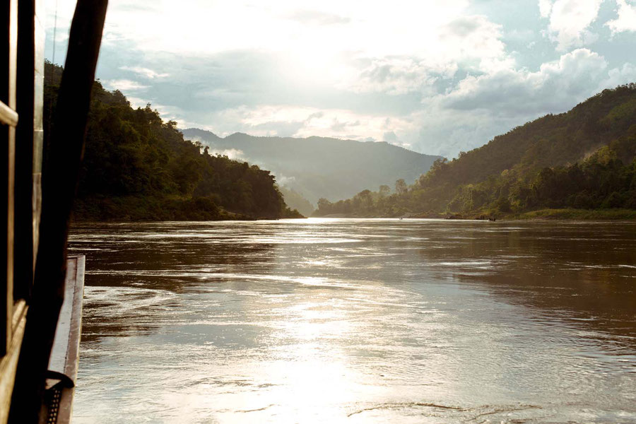 After the storm, the sun saves the day, on the Mekong river, Loas