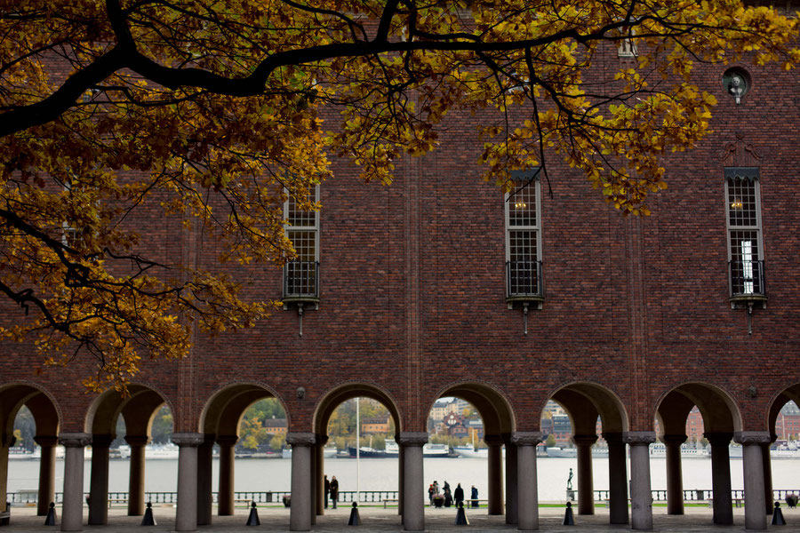 Stockholm City Hall (stadshus), Stockholm, Sweden in late october