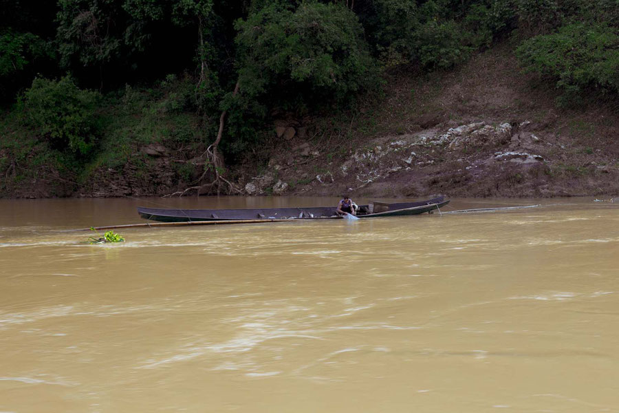 The local Fischerman, on the Mekong river, Loas