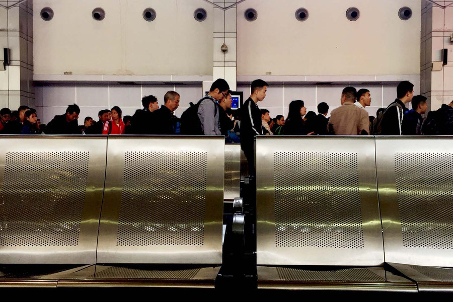 Waiting for the next train in Chengdu, China