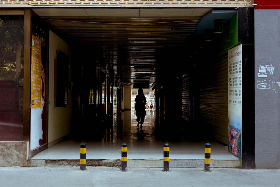 Leaving the hostel, Jinghong, China