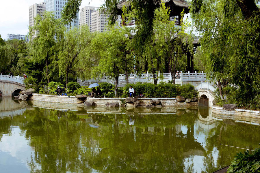 Fischermen in the park, Kunming, China