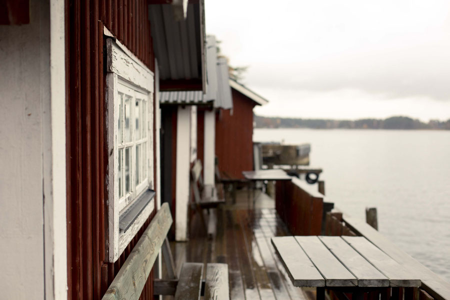 Badehäuschen auf Svartsö, Schweden