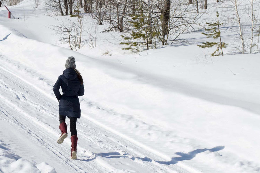 Running in the snow in Samara, Russia