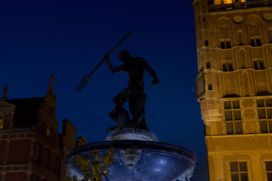 Neptune Fountain in Gdansk, Poland
