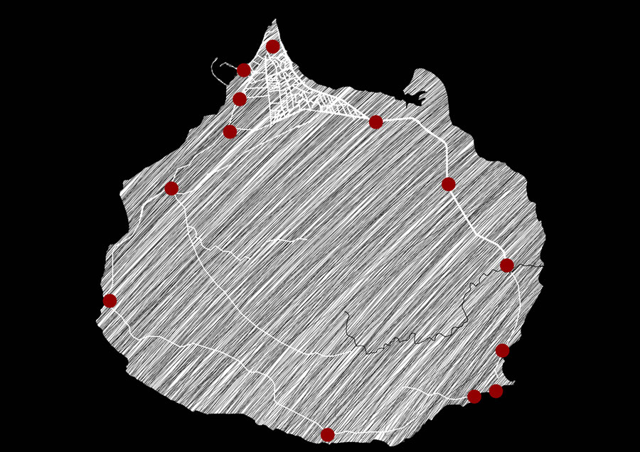 Island map, Hormuz, Iran