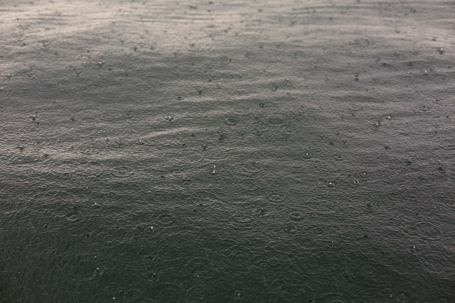 Raindrops on the sea, Svartsö, Sweden