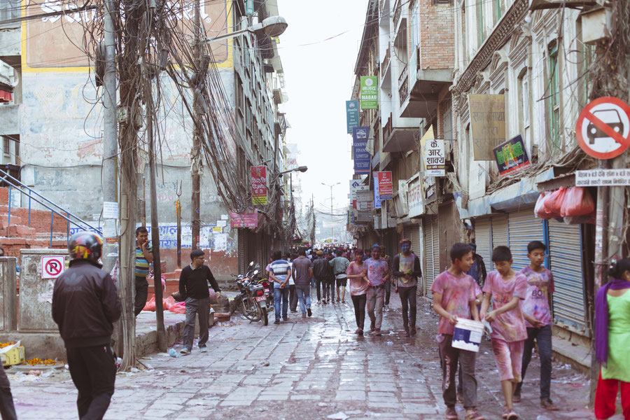 Holi in Thamel, Kathmandu, Nepal