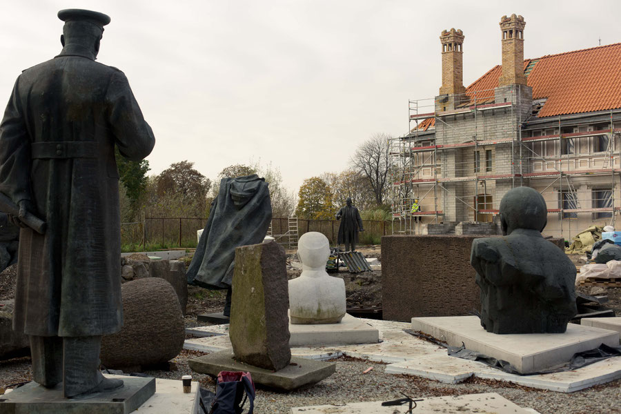 Soviet statues in the Museums parc, under construction, half finished, Tallinn, Estonia.