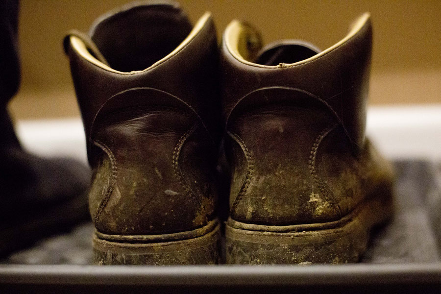 Shoes after beeing "thorougly" cleaned in the snow, Samara, Russia