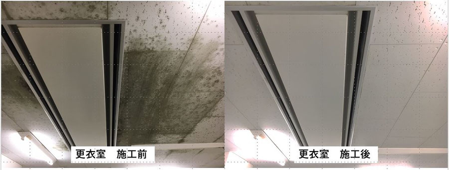 更衣室のカビ取り