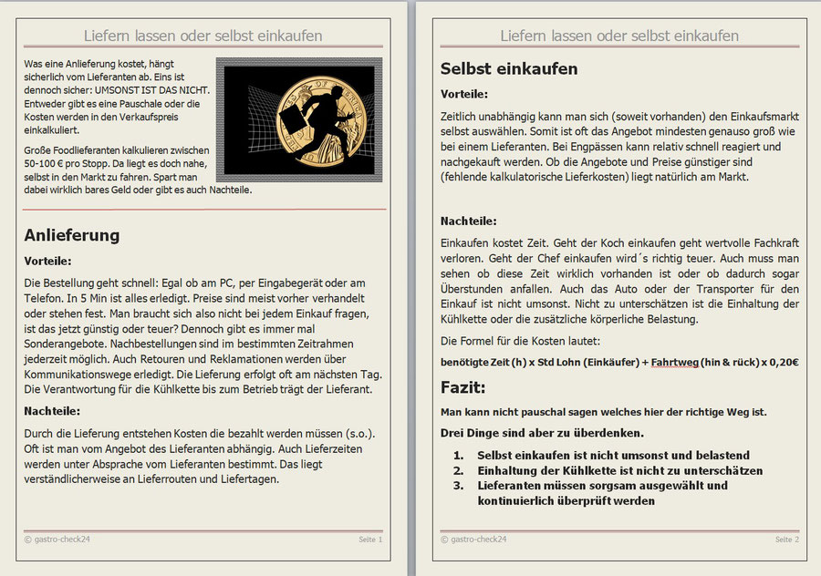 Liefern lassen oder selbst einkaufen?