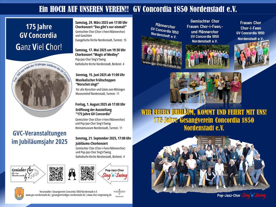 Veranstaltungen zu 175 Jahre- GV Concordia 1850  Nordenstadt e.V. 