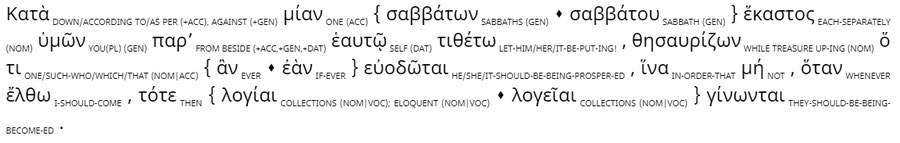 Katabiblon, Auferstehung Jesus am Sabbat, 1. Korinther 16,2