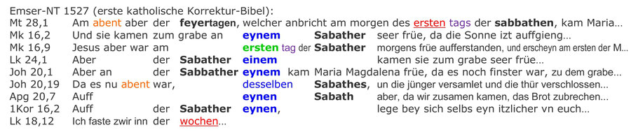 Emser-NT, Bibel 1427, Auferstehung Jesus am Sabbat