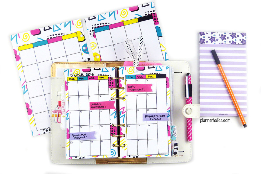 free summer monthly calendar printable for your planner