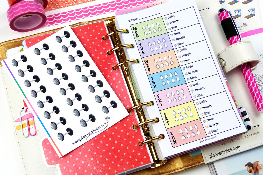 wellbeing fitness tracker for your planner