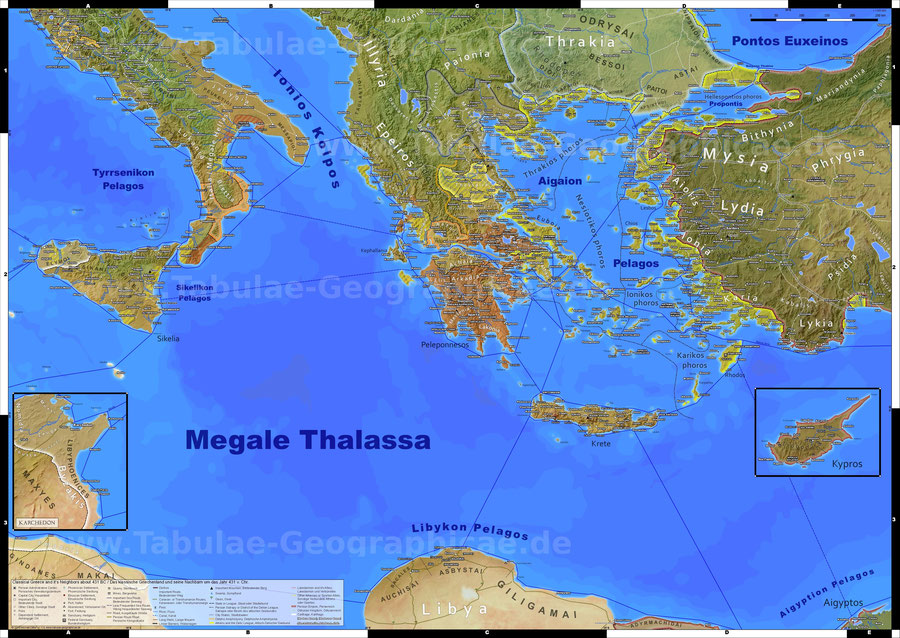Antikes klassisches altes Griechenland landkarte karte