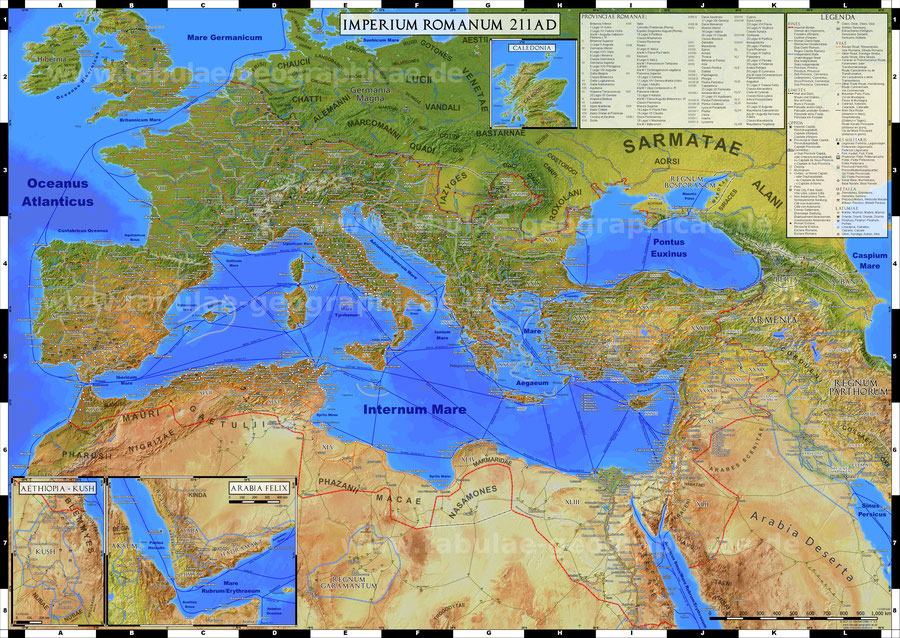 Das römische Reich, Landkarte