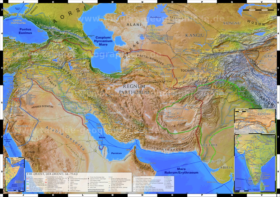 central Asia, Kushan empire, silk road, Parthian empire, roman east