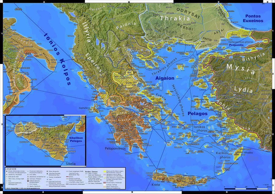 Classical Greece, ancient greece, map, wallmap