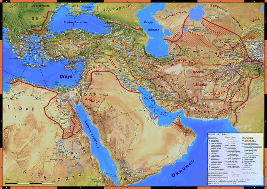 Persian Empire map wallmap Achaemenid Empire