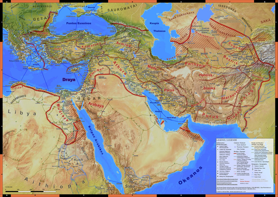 Persian Empire map wallmap Achaemenid Empire