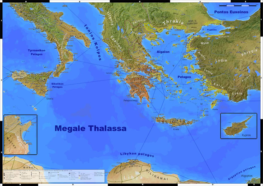 wall map of classical greece