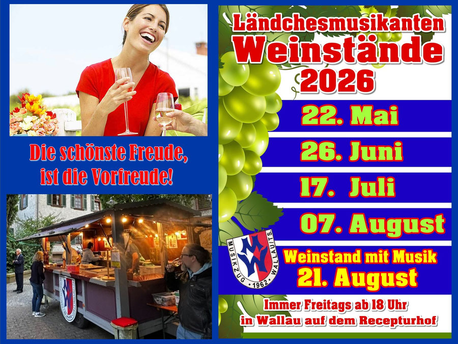 Ländchesmusikanten Termine Weinstände 2026 in Hofheim Wallau