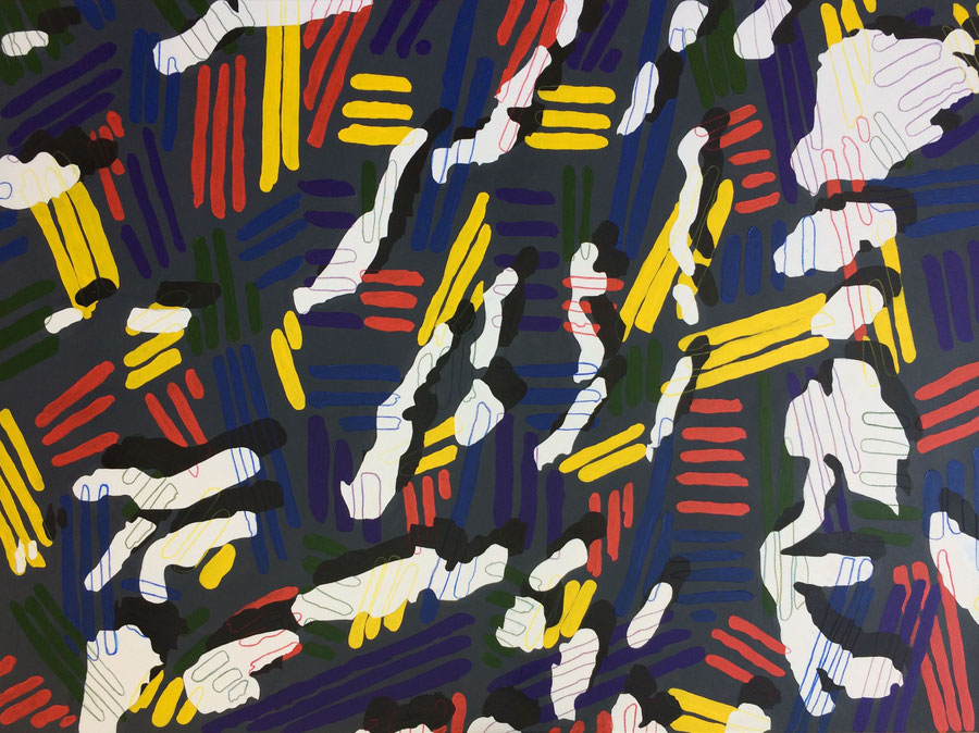 "Hommage an Munch und Johns" (2018) Öl auf Leinwand 140 cm x 100 cm