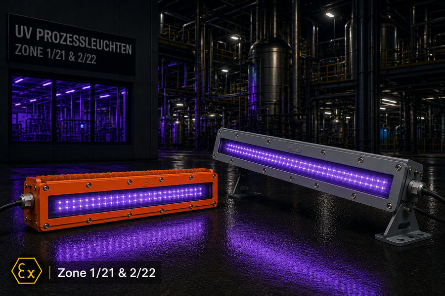 Ex-Schutz UV-LED-Prozessleuchte 365 nm, ATEX Zone 1/21 & 2/22