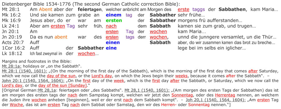 Dietenberger Bible 1534, Resurrection Sabbath Jesus