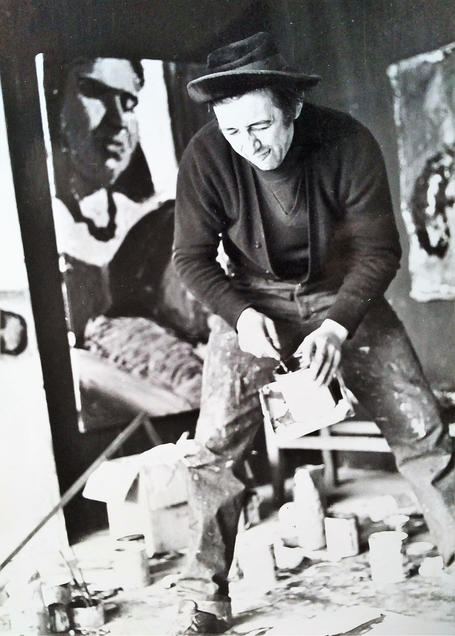 Marc Stockman in his studio (Couvron, 1980)