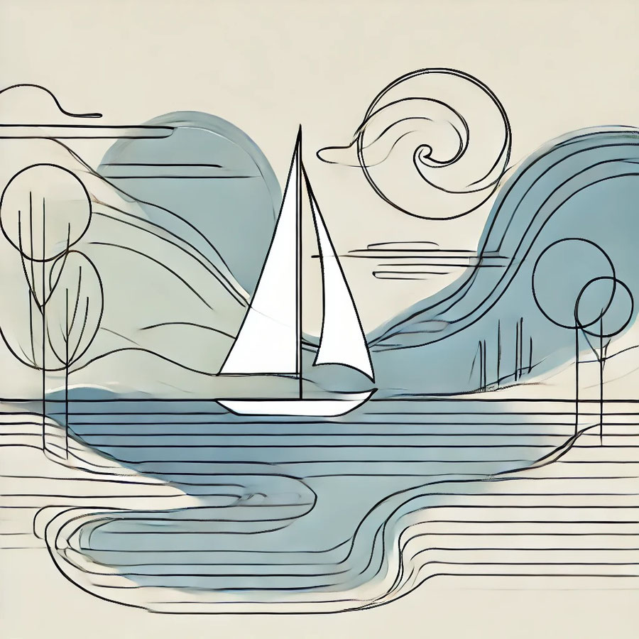 Segelboot abstrakt