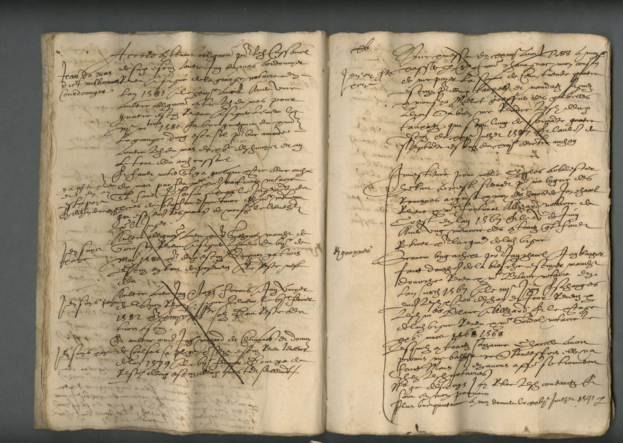 Début du cahier de la charte de 1292 confirmant celle de 1204